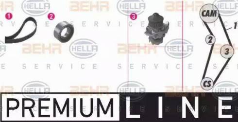 BEHR HELLA Service 8MP 376 800-861 - Водяний насос + комплект зубчатого ременя autocars.com.ua