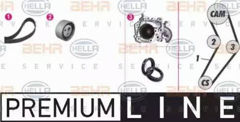 BEHR HELLA Service 8MP 376 800-881 - Водяний насос + комплект зубчатого ременя autocars.com.ua