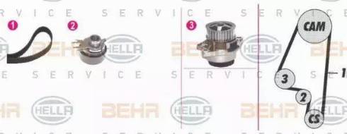 BEHR HELLA Service 8MP 376 800-891 - Водяний насос + комплект зубчатого ременя autocars.com.ua