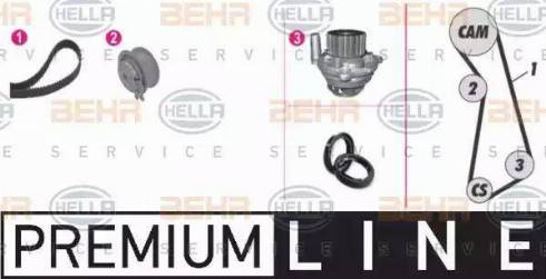 BEHR HELLA Service 8MP 376 801-801 - Водяной насос + комплект зубчатого ремня autodnr.net