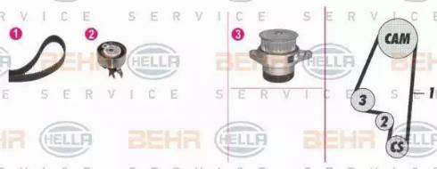 BEHR HELLA Service 8MP 376 801-891 - Водяной насос + комплект зубчатого ремня autodnr.net