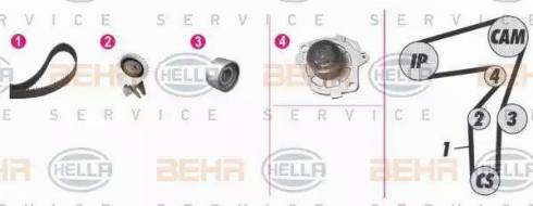 BEHR HELLA Service 8MP 376 802-801 - Водяний насос + комплект зубчатого ременя autocars.com.ua