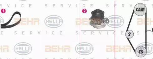 BEHR HELLA Service 8MP 376 802-811 - Водяной насос + комплект зубчатого ремня autodnr.net