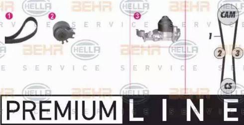 BEHR HELLA Service 8MP 376 802-851 - Водяний насос + комплект зубчатого ременя autocars.com.ua