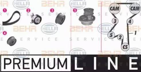 BEHR HELLA Service 8MP 376 802-871 - Водяний насос + комплект зубчатого ременя autocars.com.ua