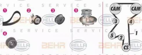 BEHR HELLA Service 8MP 376 803-861 - Водяний насос + комплект зубчатого ременя autocars.com.ua