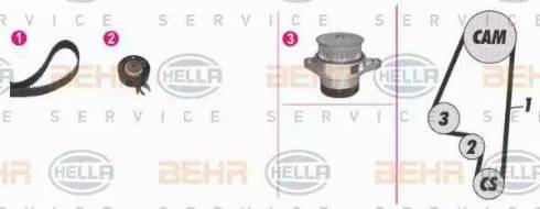 BEHR HELLA Service 8MP 376 803-881 - Водяний насос + комплект зубчатого ременя autocars.com.ua
