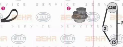 BEHR HELLA Service 8MP 376 804-831 - Водяний насос + комплект зубчатого ременя autocars.com.ua