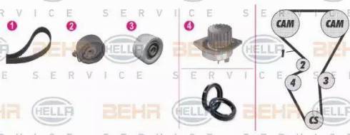 BEHR HELLA Service 8MP 376 804-851 - Водяний насос + комплект зубчатого ременя autocars.com.ua