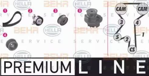 BEHR HELLA Service 8MP 376 804-861 - Водяний насос + комплект зубчатого ременя autocars.com.ua