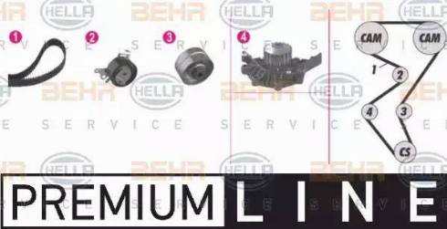 BEHR HELLA Service 8MP 376 804-871 - Водяний насос + комплект зубчатого ременя autocars.com.ua