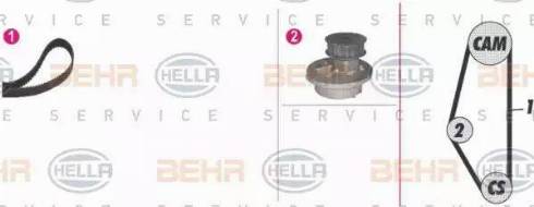 BEHR HELLA Service 8MP 376 804-881 - Водяний насос + комплект зубчатого ременя autocars.com.ua