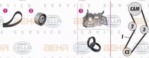 BEHR HELLA Service 8MP 376 805-841 - Водяний насос + комплект зубчатого ременя autocars.com.ua