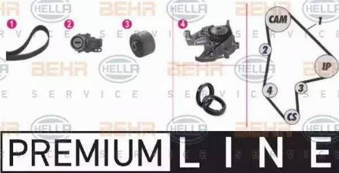 BEHR HELLA Service 8MP 376 805-861 - Водяной насос + комплект зубчатого ремня autodnr.net