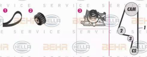 BEHR HELLA Service 8MP 376 805-871 - Водяний насос + комплект зубчатого ременя autocars.com.ua