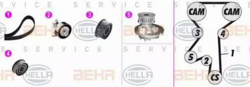 BEHR HELLA Service 8MP 376 806-851 - Водяний насос + комплект зубчатого ременя autocars.com.ua