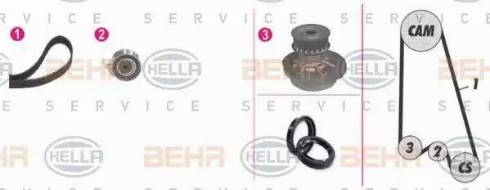 BEHR HELLA Service 8MP 376 807-871 - Водяний насос + комплект зубчатого ременя autocars.com.ua