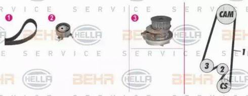 BEHR HELLA Service 8MP 376 807-881 - Водяний насос + комплект зубчатого ременя autocars.com.ua