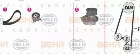 BEHR HELLA Service 8MP 376 807-891 - Водяний насос + комплект зубчатого ременя autocars.com.ua