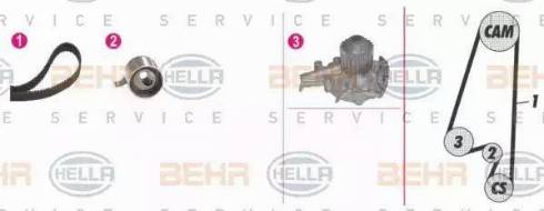 BEHR HELLA Service 8MP 376 808-811 - Водяной насос + комплект зубчатого ремня autodnr.net