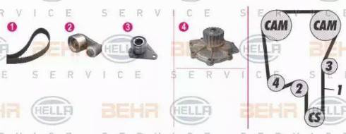 BEHR HELLA Service 8MP 376 808-851 - Водяний насос + комплект зубчатого ременя autocars.com.ua
