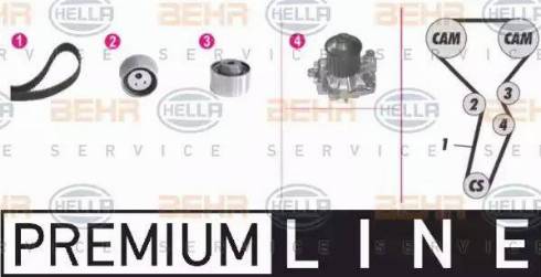 BEHR HELLA Service 8MP 376 809-801 - Водяний насос + комплект зубчатого ременя autocars.com.ua