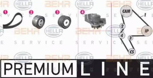 BEHR HELLA Service 8MP 376 809-891 - Водяний насос + комплект зубчатого ременя autocars.com.ua