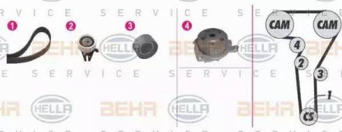 BEHR HELLA Service 8MP 376 810-801 - Водяний насос + комплект зубчатого ременя autocars.com.ua