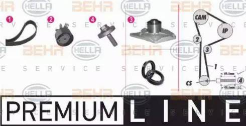 BEHR HELLA Service 8MP 376 810-851 - Водяний насос + комплект зубчатого ременя autocars.com.ua