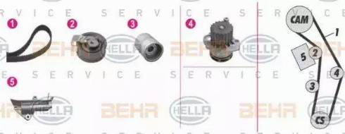 BEHR HELLA Service 8MP 376 810-861 - Водяний насос + комплект зубчатого ременя autocars.com.ua