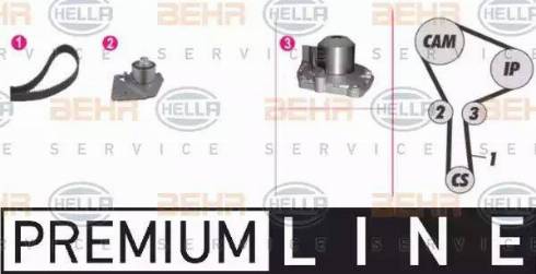 BEHR HELLA Service 8MP 376 810-871 - Водяний насос + комплект зубчатого ременя autocars.com.ua