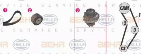 BEHR HELLA Service 8MP 376 810-881 - Водяний насос + комплект зубчатого ременя autocars.com.ua