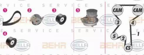 BEHR HELLA Service 8MP 376 811-801 - Водяний насос + комплект зубчатого ременя autocars.com.ua