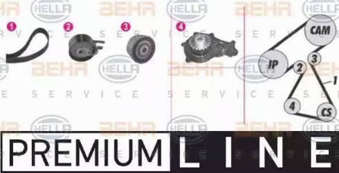 BEHR HELLA Service 8MP 376 811-871 - Водяний насос + комплект зубчатого ременя autocars.com.ua