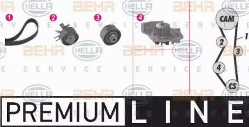 BEHR HELLA Service 8MP 376 811-881 - Водяний насос + комплект зубчатого ременя autocars.com.ua