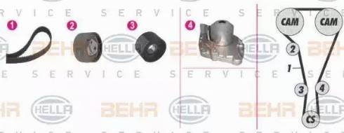 BEHR HELLA Service 8MP 376 812-851 - Водяний насос + комплект зубчатого ременя autocars.com.ua