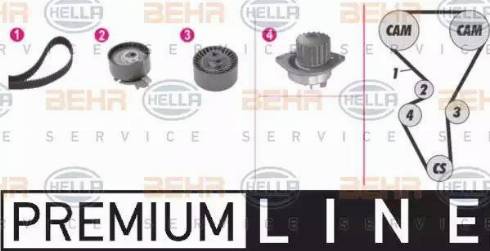 BEHR HELLA Service 8MP 376 812-861 - Водяний насос + комплект зубчатого ременя autocars.com.ua