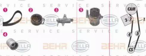 BEHR HELLA Service 8MP 376 812-881 - Водяний насос + комплект зубчатого ременя autocars.com.ua