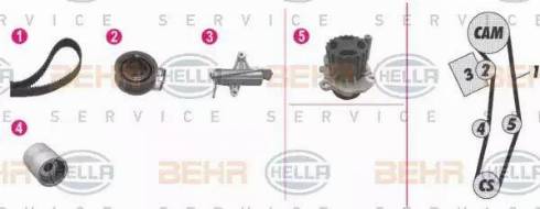 BEHR HELLA Service 8MP 376 812-891 - Водяний насос + комплект зубчатого ременя autocars.com.ua