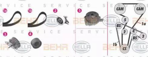 BEHR HELLA Service 8MP 376 813-811 - Водяний насос + комплект зубчатого ременя autocars.com.ua