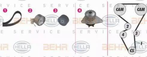 BEHR HELLA Service 8MP 376 813-831 - Водяний насос + комплект зубчатого ременя autocars.com.ua