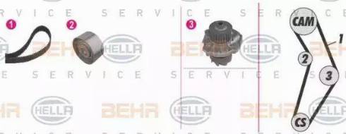 BEHR HELLA Service 8MP 376 813-871 - Водяний насос + комплект зубчатого ременя autocars.com.ua