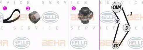 BEHR HELLA Service 8MP 376 813-881 - Водяний насос + комплект зубчатого ременя autocars.com.ua