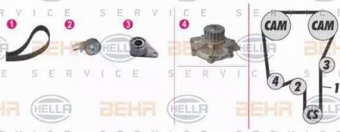 BEHR HELLA Service 8MP 376 814-811 - Водяний насос + комплект зубчатого ременя autocars.com.ua