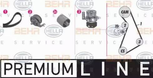 BEHR HELLA Service 8MP 376 814-861 - Водяний насос + комплект зубчатого ременя autocars.com.ua