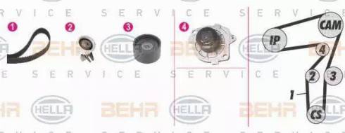 BEHR HELLA Service 8MP 376 814-871 - Водяний насос + комплект зубчатого ременя autocars.com.ua