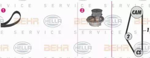BEHR HELLA Service 8MP 376 814-891 - Водяний насос + комплект зубчатого ременя autocars.com.ua