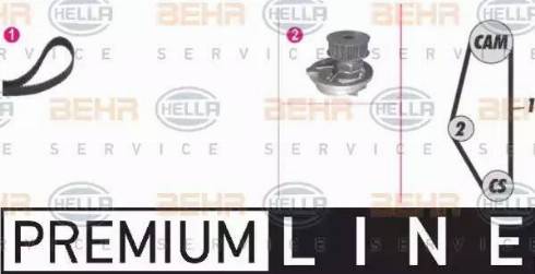 BEHR HELLA Service 8MP 376 815-801 - Водяний насос + комплект зубчатого ременя autocars.com.ua