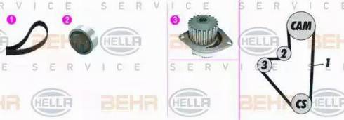 BEHR HELLA Service 8MP 376 815-831 - Водяний насос + комплект зубчатого ременя autocars.com.ua