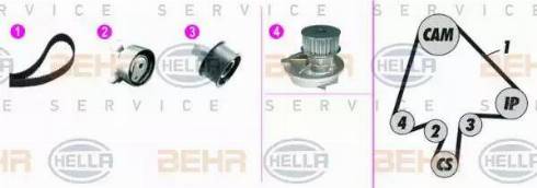 BEHR HELLA Service 8MP 376 815-851 - Водяний насос + комплект зубчатого ременя autocars.com.ua